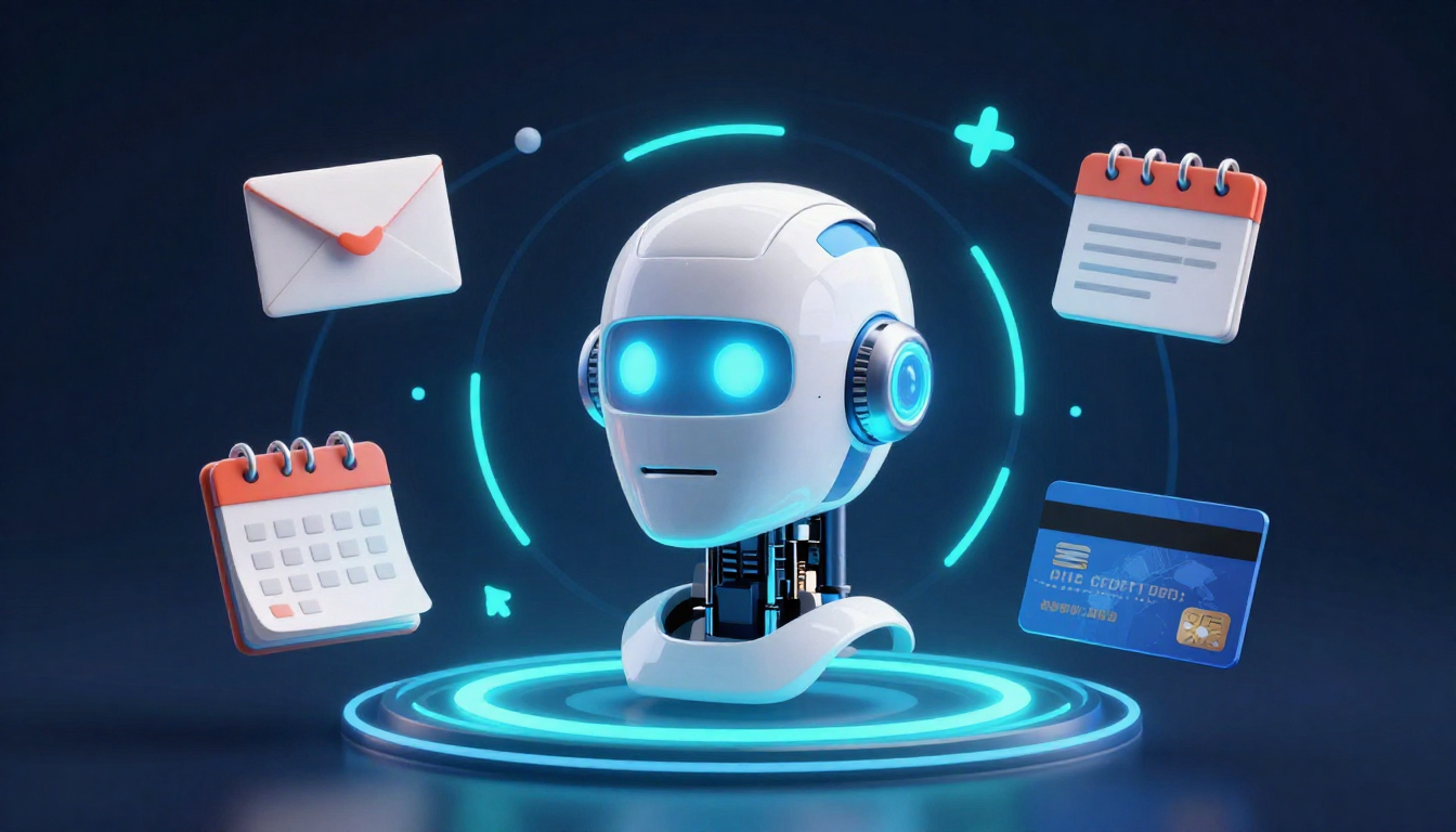 Infographic showing Agentic AI autonomous workflow with planning, execution, and self-learning steps for business automation.