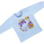 Tshirt for Baby Kids Full Sleeve Printed Hosiery Cotton Blue T-Shirt & Tops for Baby Boys Unisex T-Shirt & Tops Infant Clothing 3 to 6 Months Pack of 1 Size 2