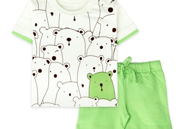 ARIEL Baby Boys & Baby girls Cotton Printed Round Neck Half Sleeve T-shirt & Short Sets