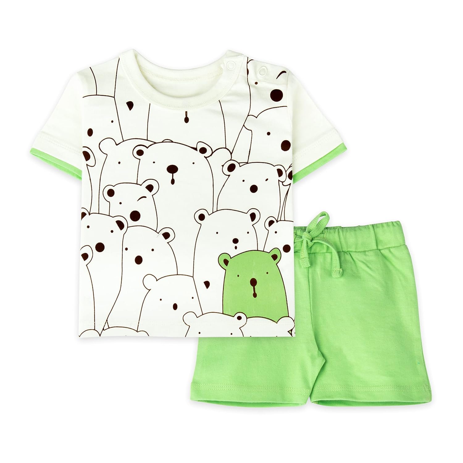 ARIEL Baby Boys & Baby girls Cotton Printed Round Neck Half Sleeve T-shirt & Short Sets
