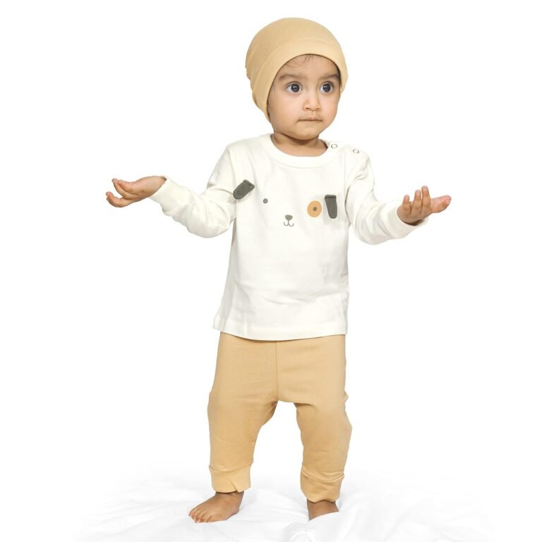 Real Basics Cotton Clothing Sets for Boys & girls – Unisex Clothing sets Full Sleeve T-shirt Pant & Cap