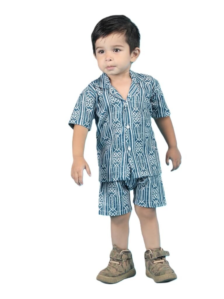 POLKA TOTS Premium Cotton Co-Ord Clothing Set For Boys | Ultra-soft Half Sleeve Shirt & Shorts Combo for Kids Boys | Comfortable Casual – Beach Outfit for Baby Boys & Toddler | Kids Clothes for Boys