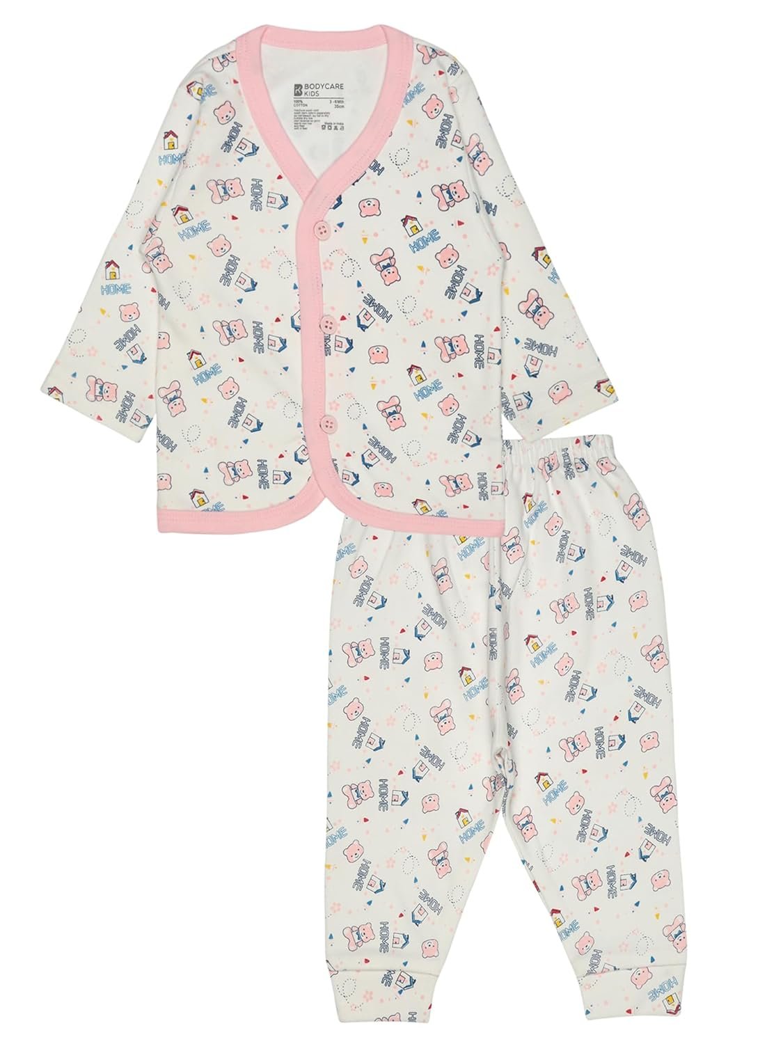 BODYCARE Cotton Unisex Printed Top & Pajami Set