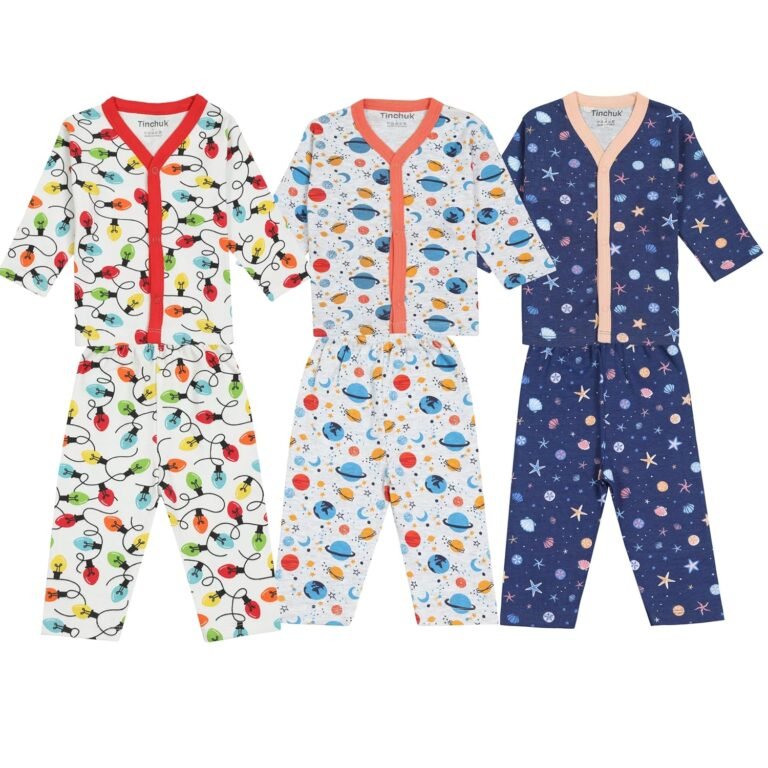 Tinchuk Baby Boy’s & Baby Girl’s Printed T-Shirt/Jhabla/Nightsuits with Assorted Prints- Multi-Pack