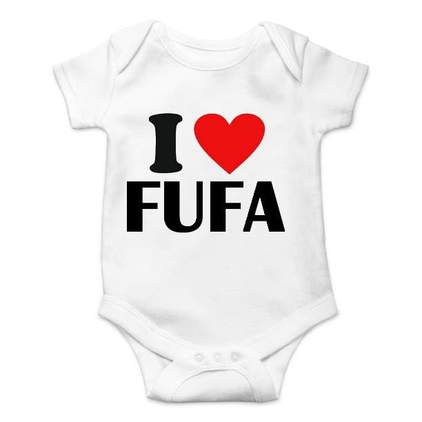 I Love Fufa Printed Half Sleeve Unisex Baby Romper | Onesies & Baby Rompers for New Born Baby Boys & Girls-D369