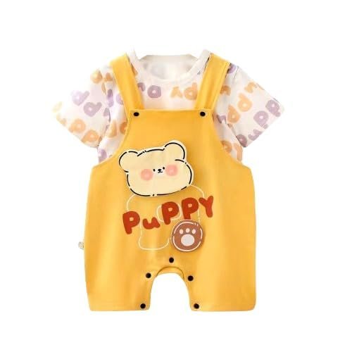 Bold N Elegant Cute Cartoon Bibshorts Dungaree Baby Boy Girl Clothing Tshirt Shorts for little Kids