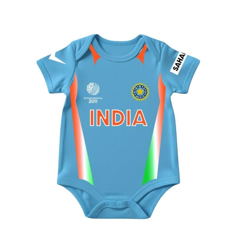 Virat Inspired Unisex Baby Cricket Romper | Soft Cotton Sports-Themed Romper for Newborns & Infants