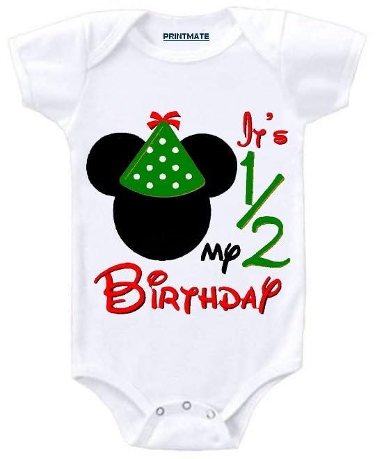 Printmate It’s My Half Birthday Dress Printed Unisex Baby Romper For New Born Baby (B733)