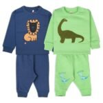 ARIEL Unisex Baby Full Sleeves Cotton Sweatshirt & Joggers Set (Pack of 2)