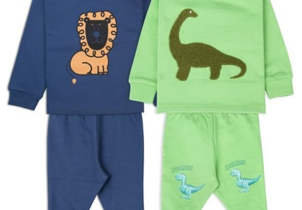 ARIEL Unisex Baby Full Sleeves Cotton Sweatshirt & Joggers Set (Pack of 2)