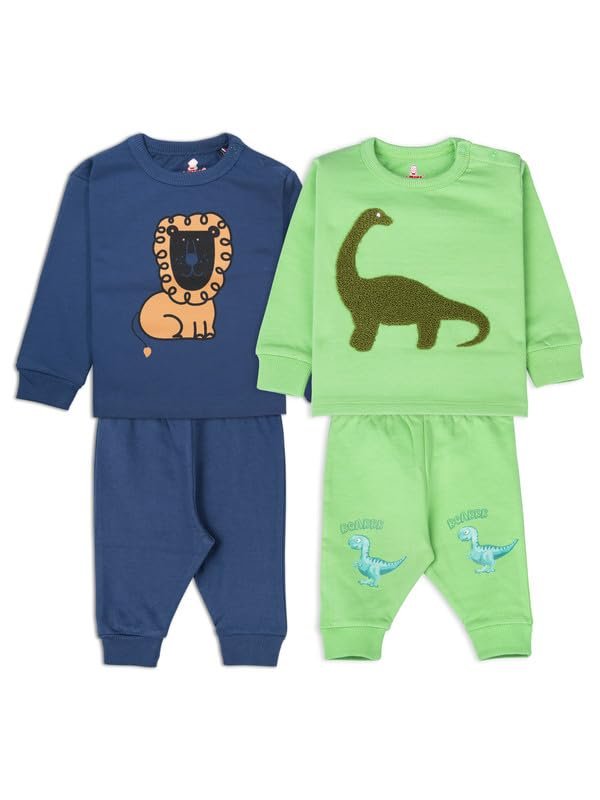 ARIEL Unisex Baby Full Sleeves Cotton Sweatshirt & Joggers Set (Pack of 2)