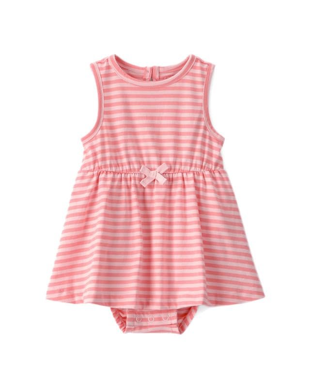 Carter’s Baby Girl Stripe Sleeveless Sunsuit Dress | Summer Casual Dress with Easy Snap Closures