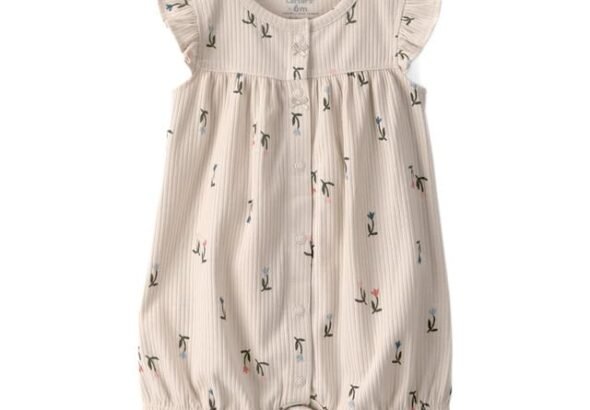 Carter’s Baby Girl Floral Half-Sleeve Romper|Lightweight Casual Playwear Summer Outfit