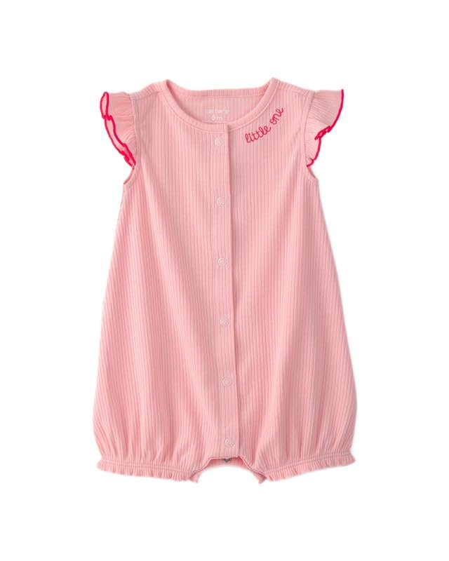 Carter’s Baby Girl Little One Rib Half-Sleeve Romper | 1-Piece Outfit