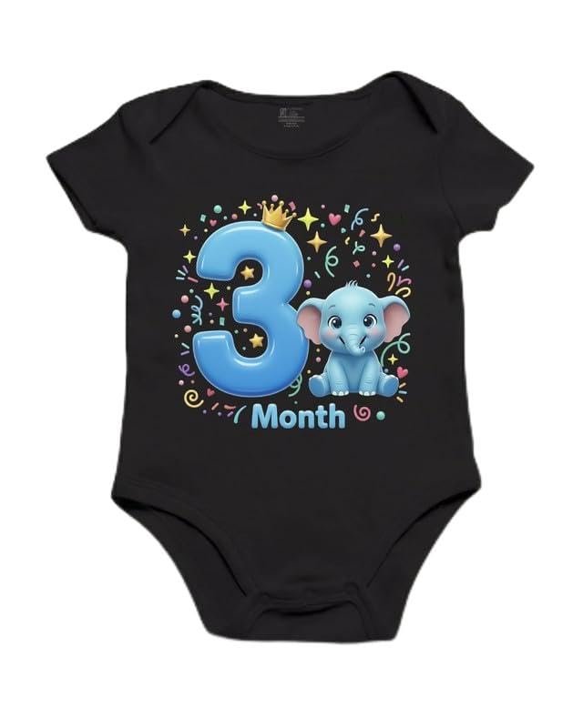 Baby Birthday Month Printed Romper for Infants | Soft Cotton Baby Romper with Month-Wise Birthday Print | Comfortable & Skin-Friendly Bodysuit for Newborns & Toddlers