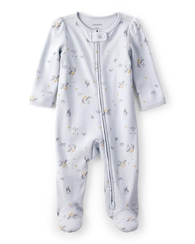 Carter’s Baby Girl Bunny 2-Way Zip Ribbed Sleep & Play Sleepsuit | 2-Way Zip Full Sleeve Sleepsuit