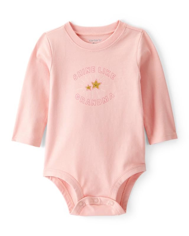 Carter’s Baby Girl Cotton Full Sleeve Graphic Print Bodysuit | Soft & Comfortable Everyday Wear