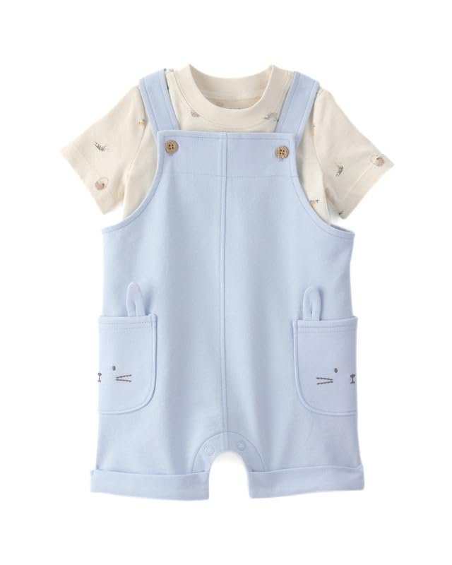 Carter’s Baby Boy 2-Piece Easter Bunny Shortall Set | Cotton Shortalls & Top Outfit
