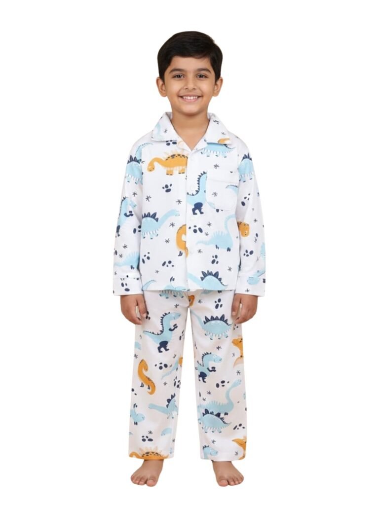 The Mom Store Baby and Kids Cotton Printed Pyjama Set | Printed | Cotton | Nightwear | Sleepwear | Trendy Nightsuit Set for Boys and Girls