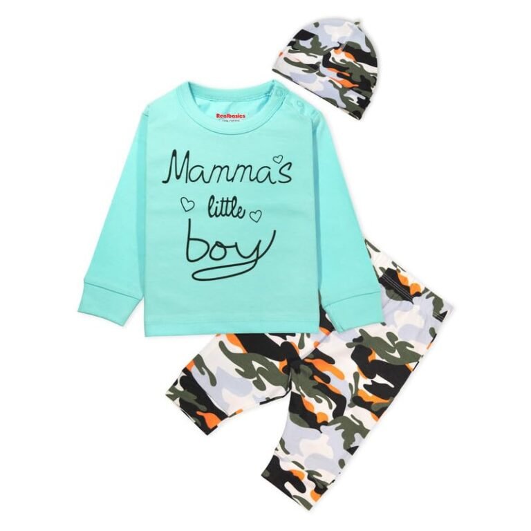 Real Basics Cotton Clothing Sets for Boys & girls – Unisex Clothing sets Full Sleeve T-shirt Pant & Cap