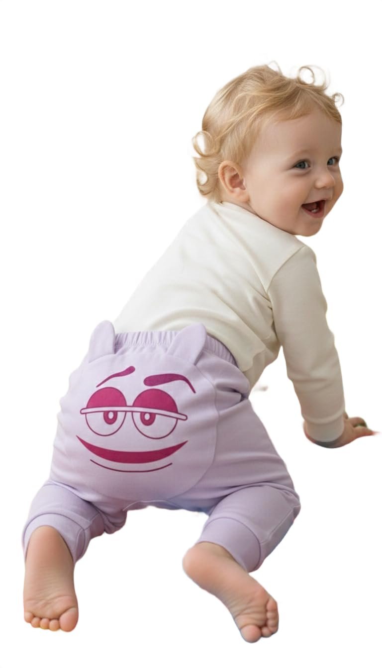 A.T.U.N. (ALL THINGS UBER NICE) Baby Boys 100% Cotton Bum Pants | Soft Feel Printed Back Design with Elastic Waistband | Comfortable Stretch Fit Bottom Wear | Cute Stylish Baby Clothing for Infants
