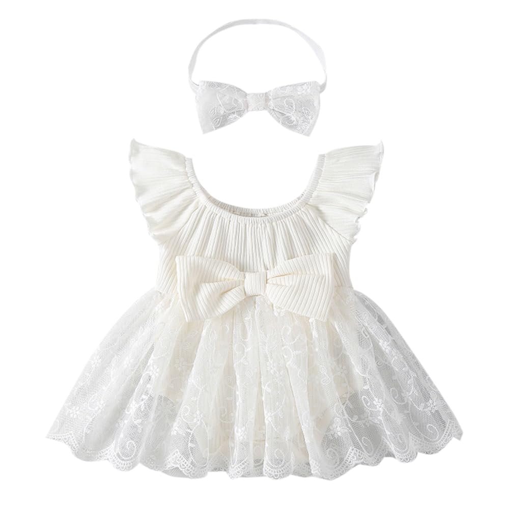 Hopscotch Baby Girls Floral Print Short Sleeves White Party Dresses