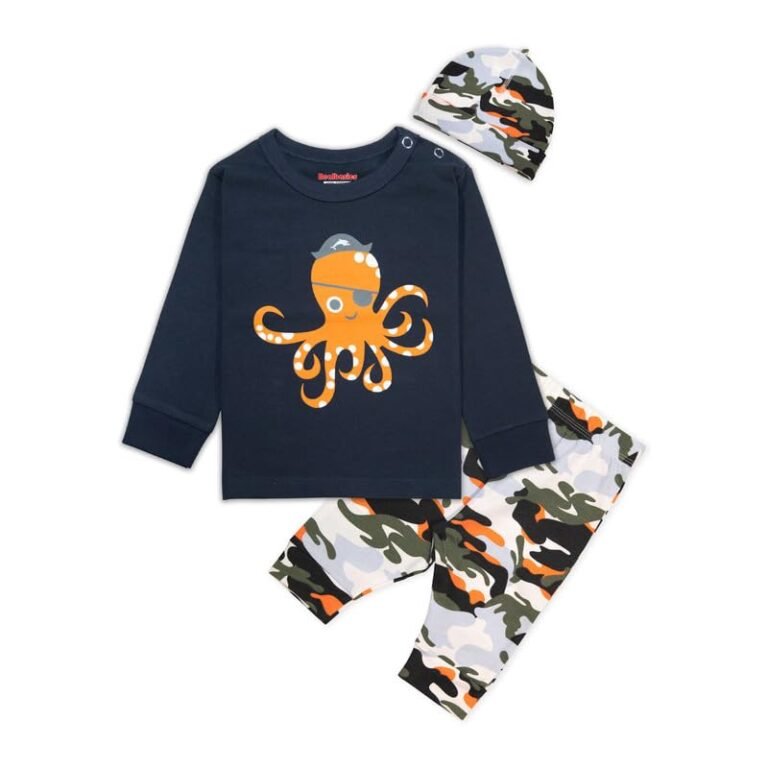 Real Basics Cotton Clothing Sets for Boys & girls – Unisex Clothing sets Full Sleeve T-shirt Pant & Cap