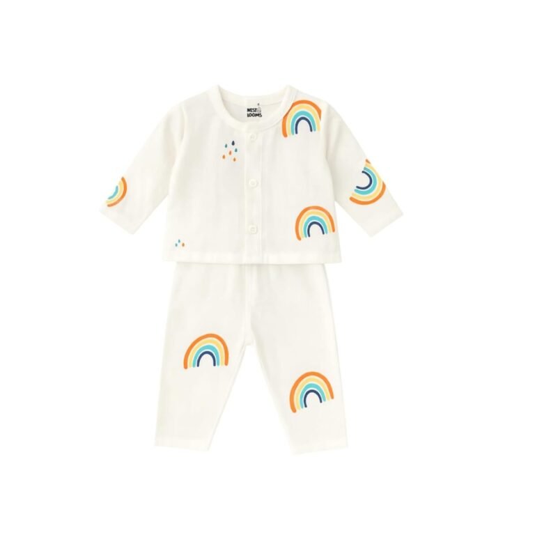 Baby Full Sleeves Soft Cotton muslin Casual Jhabla T-Shirt front open with Pyjama Pants, New Born Infant Clothes for Baby boy and girl