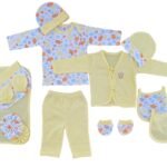 Full Sleeves New Born Baby Gift Set, Infant Cotton Clothing Gift Set, essentials kit, Suit Set, Just born, Dress, Boy, Girls, 14 Pieces | 0-3 Months (Yellow)