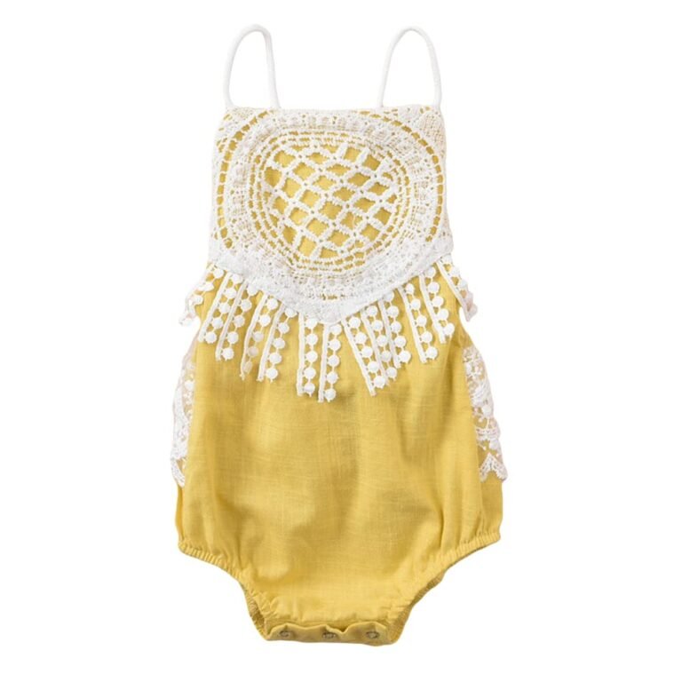 Hopscotch Girls Cotton and Polyester Sleeveless Applique Bodysuits