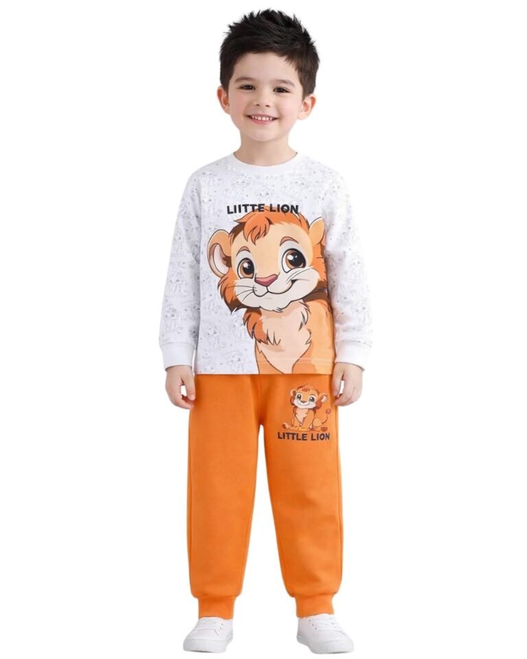 NOVA BLOOM Kids Clothes for Boys | Cotton Printed Sweatshirt and Pants Set, Lightweight Breathable Kids Dress Boy Outfit, Comfortable Baby Boy Dress for Summer and Winter Wear