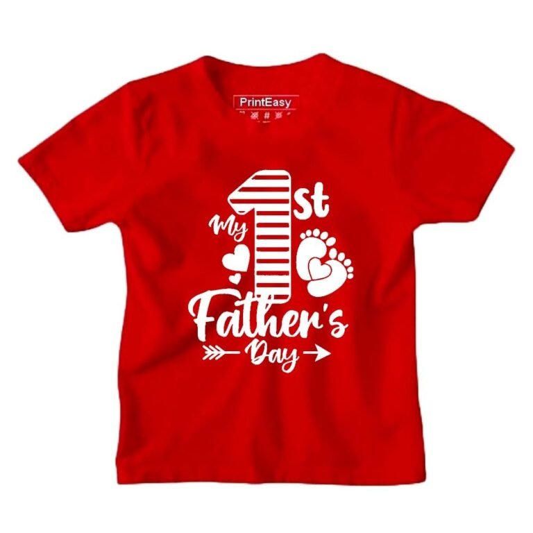 PrintEasy� My First Father’s Day | My 1st Father’s Day Cotton Round Neck Half Sleeve Unisex Kids T-Shirt for Boys & Girls