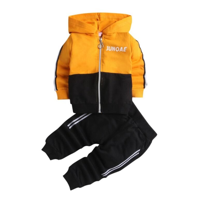 Hopscotch Boy’s Cotton Printed Text Print Jacket and Joggers Set