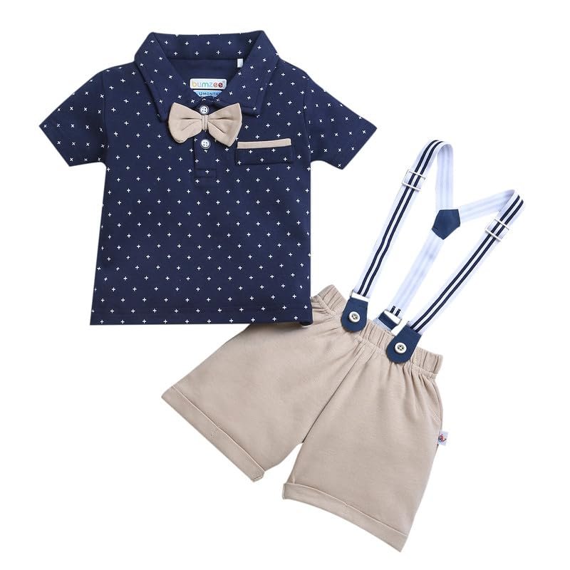 BUMZEE Boy’s Cotton Solid T-Shirt and Short Set