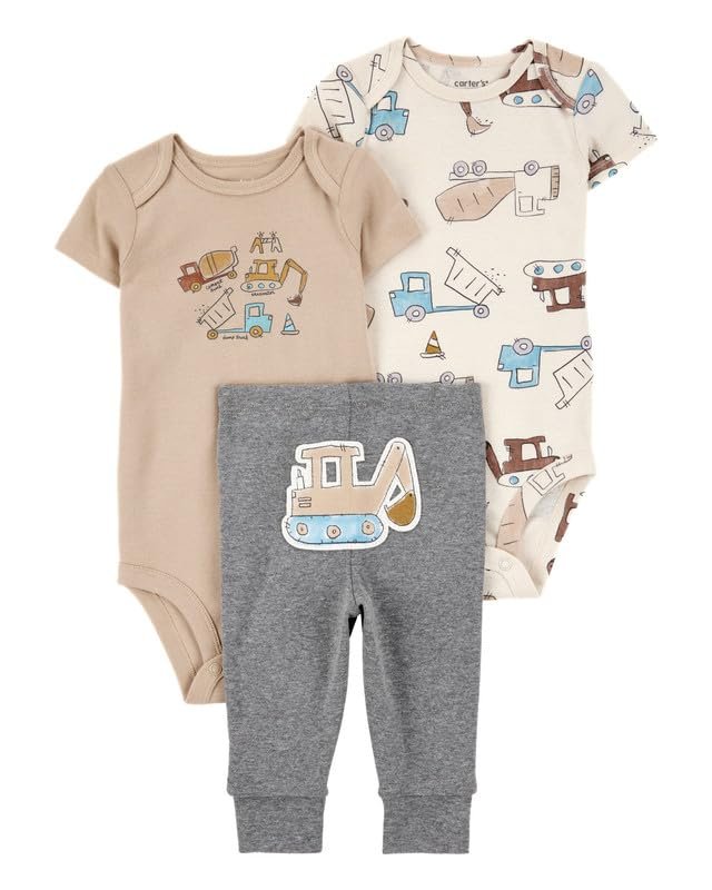Carter’s Baby Boy 3-Piece Dinosaur Bodysuit & Pants Set | Sleep & Play Outfit | Soft & Cozy Everyday Wear