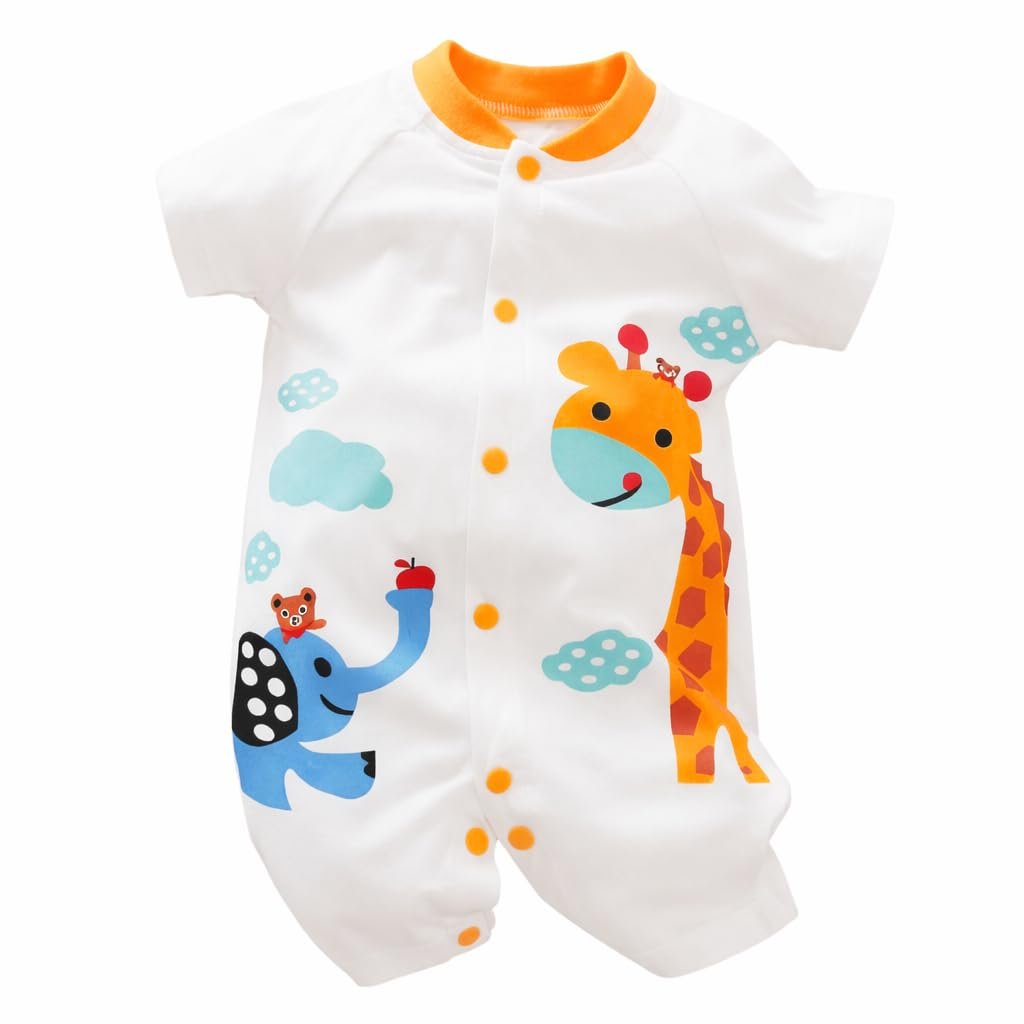Unisex Baby Animal Print Cotton Romper