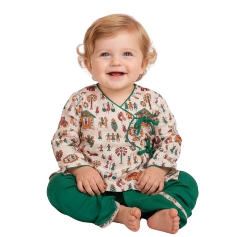 A.T.U.N. (ALL THINGS UBER NICE) Cotton Warli Printed Dhoti Kurta Set for Baby Boys | Ethnic Festive Clothing Set | Traditional Comfort Outfit