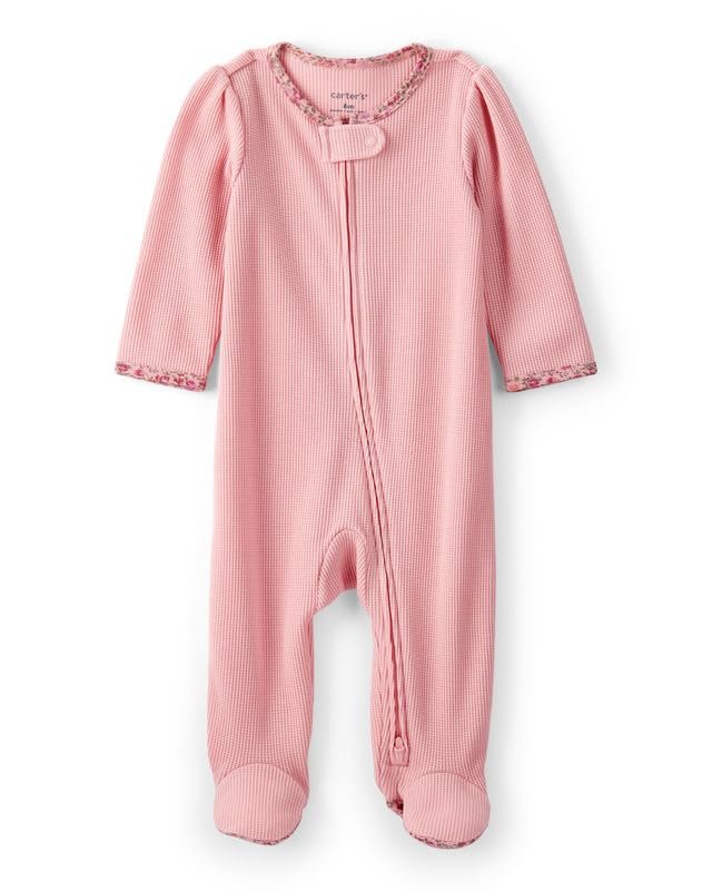 Carter’s Baby Girl Bunny 2-Way Zip Ribbed Sleep & Play Sleepsuit | 2-Way Zip Full Sleeve Sleepsuit