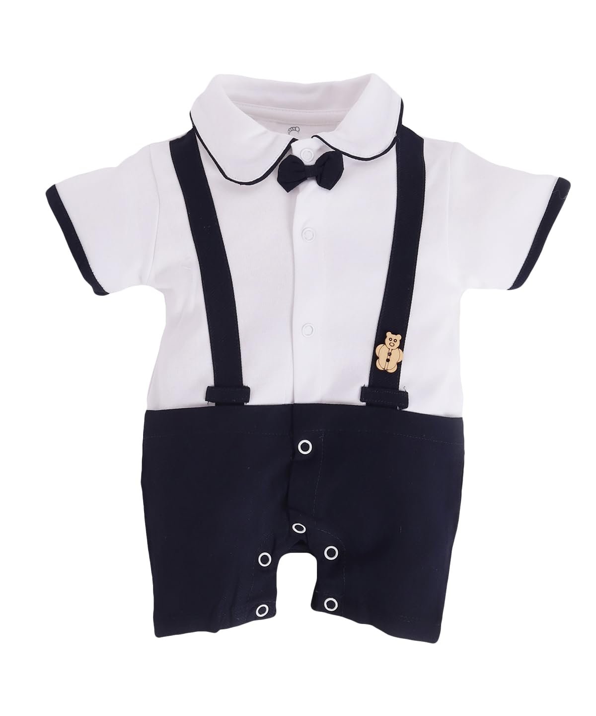 BabyGo Half Sleeves Baby Romper| 100% Cotton Rompers for New Born Baby| Baby Dress | Onesies| 0-3M| NAVY| Infant Clothes