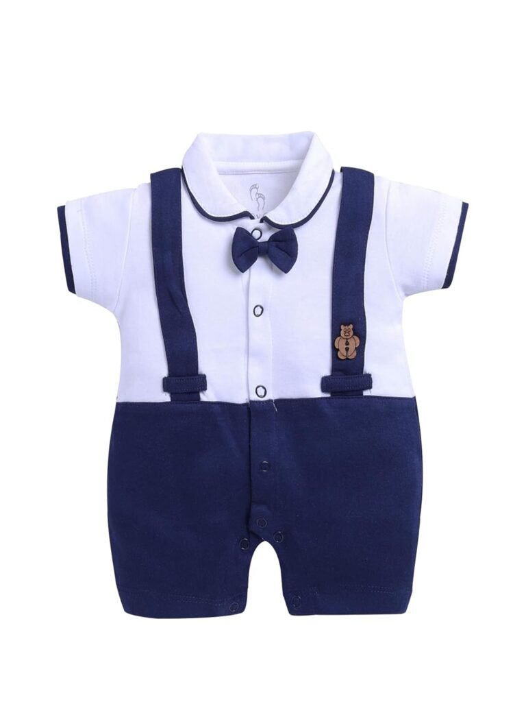 BabyGo Half Sleeves Baby Romper| 100% Cotton Rompers for New Born Baby| Baby Dress | Onesies| 3-6M| SKY| Infant Clothes