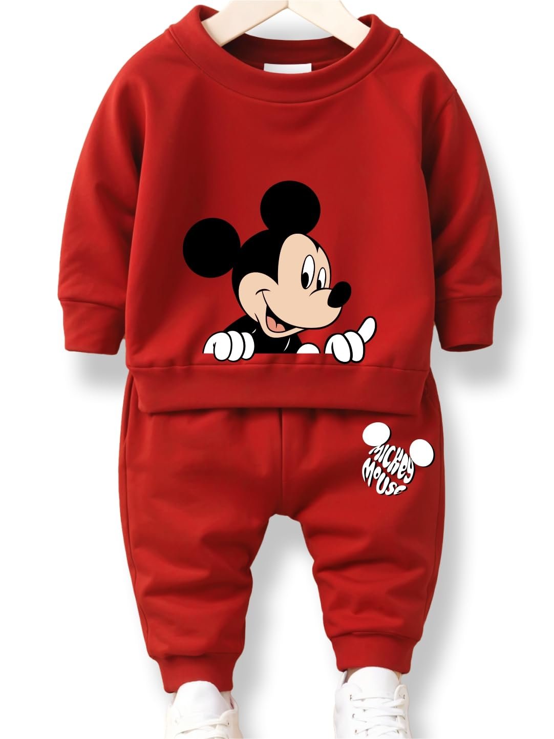 minicult Mickey cotton Kids Coords matching Tshirt and pant set with character print (Pack of 1)