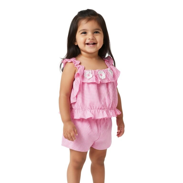 Nautinati Baby Girls Cute Printed Top and Shorts Clothing Set | Age 0-3 Years