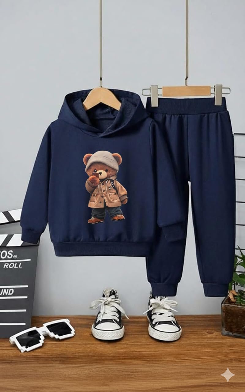 Positive Vibes Trendy Printed Hoodie T-Shirt & Jogger Track Pant Clothing Set for Boys | Stylish Co-ord Set | Comfortable Kids Cord Set | Casual Wear for Kids Baby & Boys