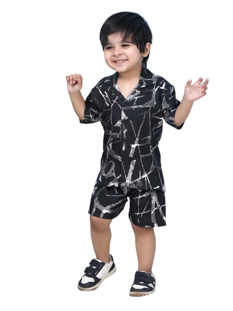 POLKA TOTS Premium Cotton Co-Ord Clothing Set For Boys | Ultra-soft Half Sleeve Shirt & Shorts Combo for Kids Boys | Comfortable Casual – Beach Outfit for Baby Boys & Toddler | Kids Clothes for Boys