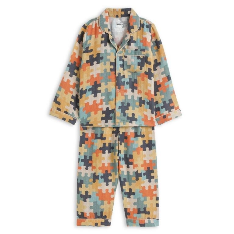 The Boo Boo Club Stylish Print Muslin Night Suit | Soft, Breathable Fabric for Sensitive Skin | Flexible Relaxed Fit Pyjama Sets for All Seasons, Durable & Long | Lasting For Boys and Girls