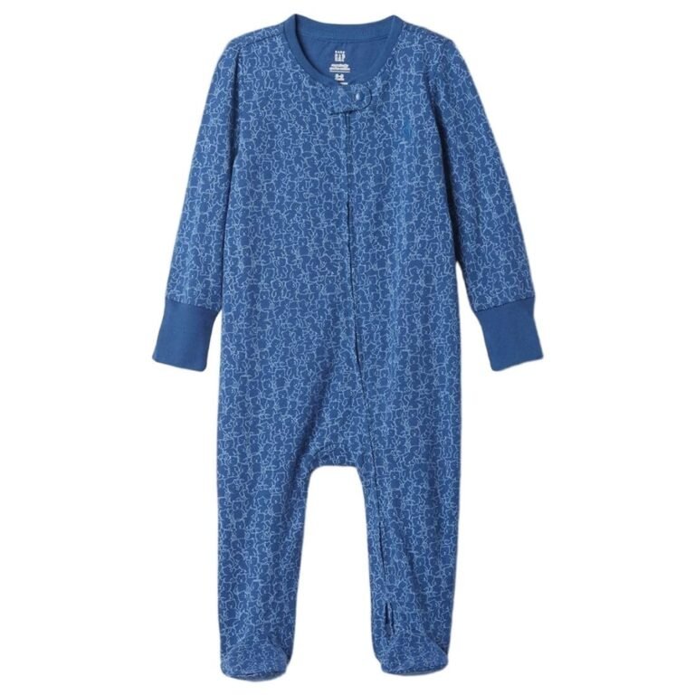 Infants Printed Rompers, Blue, 6-9M