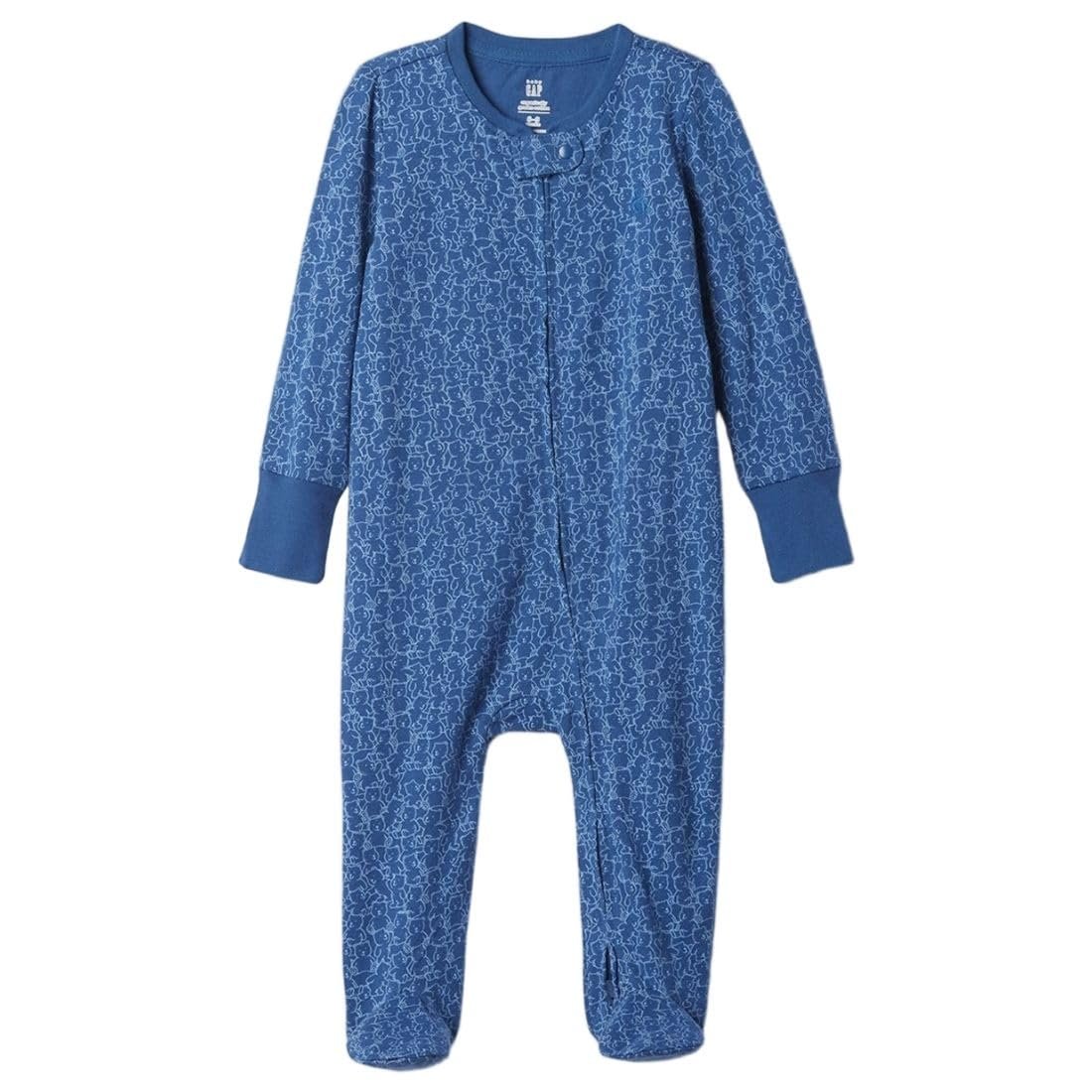 Infants Printed Rompers, Blue, 6-9M