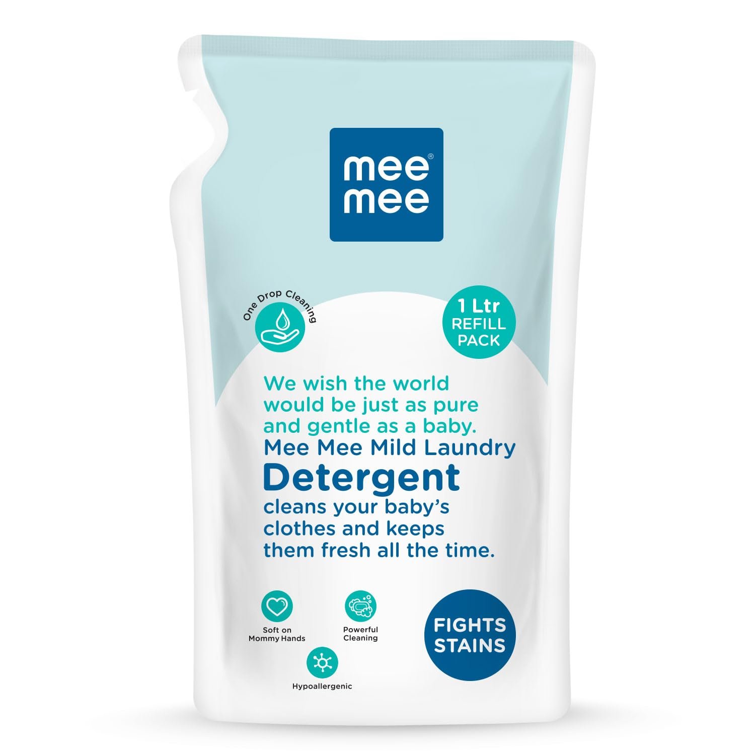 Mee Mee Baby Liquid Detergent 1 L | Ph balanced, Free from Harsh Chemicals, Safe for mother’s hands & baby’s skin | Anti-Bacterial, Removes Stains & Odor with One Drop, Hypoallergenic