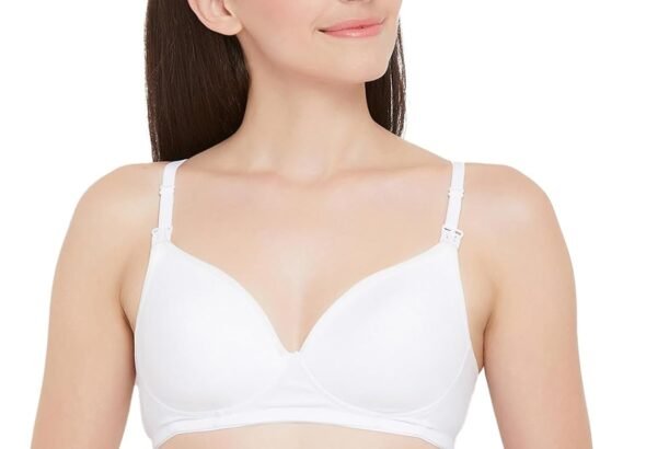 Clovia Women’s Cotton Padded Non-Wired Demi Cup Feeding Maternity Bra