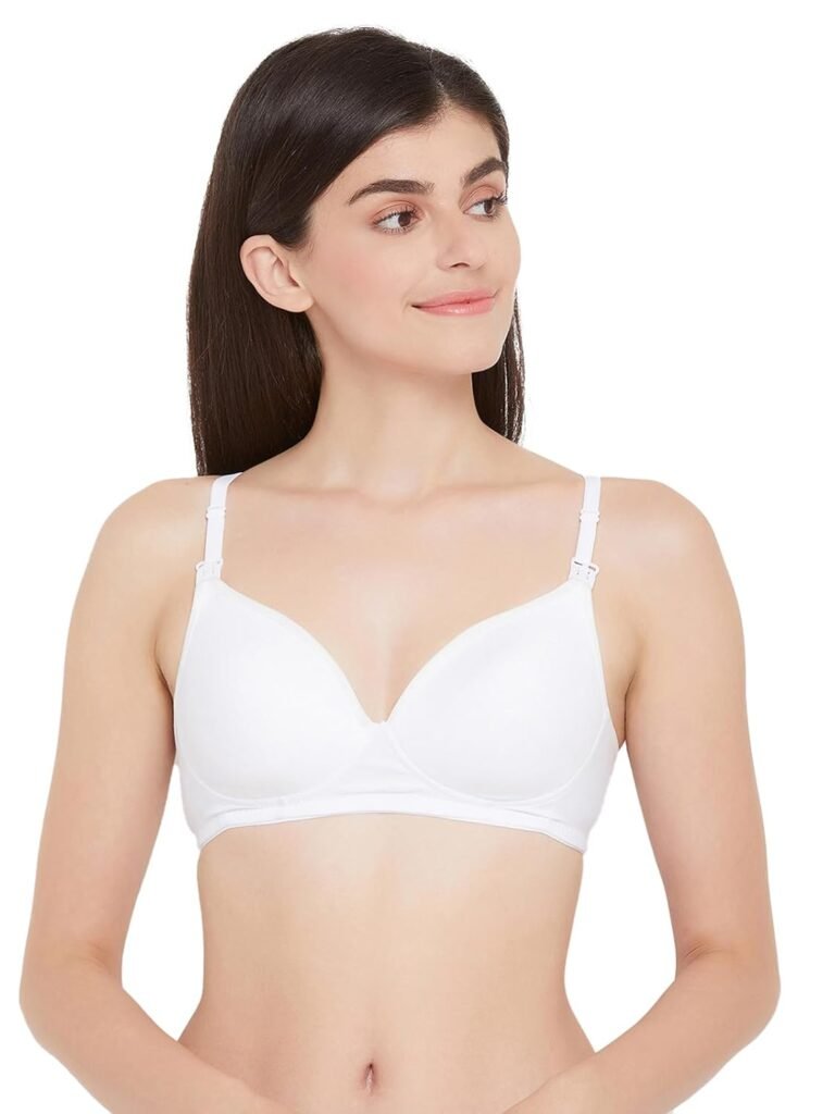 Clovia Women’s Cotton Padded Non-Wired Demi Cup Feeding Maternity Bra